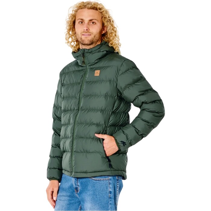 2024 Rip Curl Hombres Anti Series Elite Chaqueta Con Capucha Puff CJKDB9 - Deep Forest